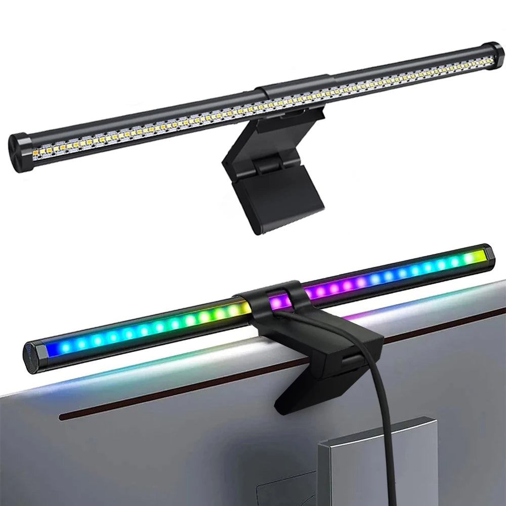 LED Monitor Light Bar Computer Screen Hanging Lights RGB Atmosphere Table Lamp For Work Study Read Gaming Dimming Lighting 44cm