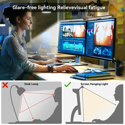 LED Monitor Light Bar Computer Screen Hanging Lights RGB  Atmosphere Table Lamp For Work Study Read Gaming Dimming Lighting 44cm